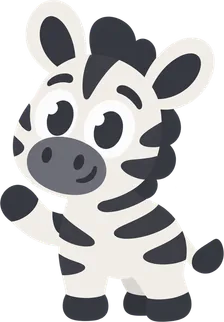 Volgas de zebra zwaait naar je.
